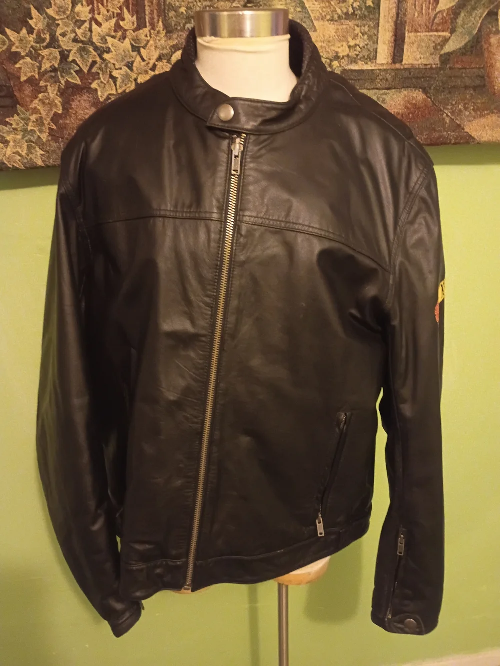 Guns And Roses Jacket Wilsons Leather Black Asymmetrical Zip Bomber Jacket